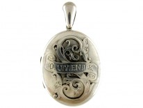 Large Silver Victorian Souvenir Locket