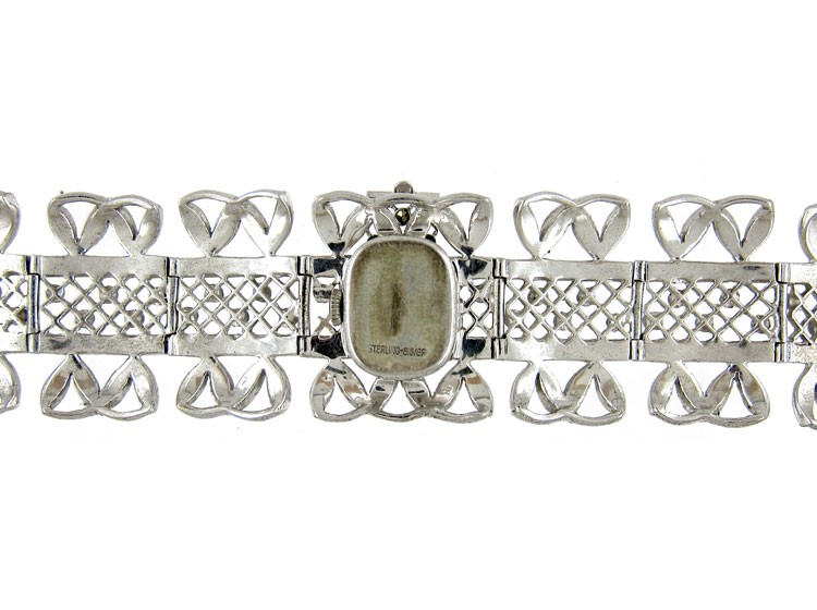 Art Deco Silver & Marcasite Watch Bracelet