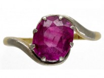 Pink Sapphire Art Nouveau Ring