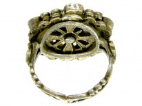 Austro-Hungarian Garnet Doublet & Pearl Ring