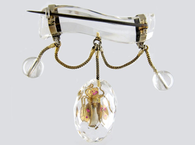 Rock Crystal Victorian Earrings & Brooch Set