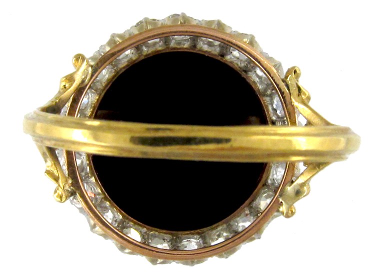 Carved Hardstone Cameo Diamond Ring