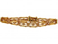 15ct Gold Fancy Link Edwardian Gate Bracelet