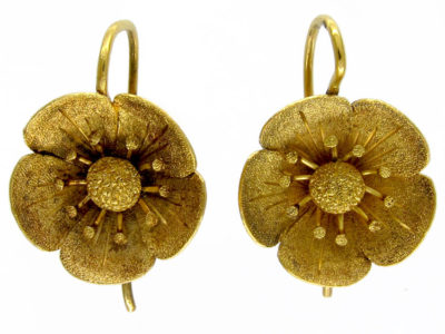 Victorian 15ct Gold Daisy Earrings