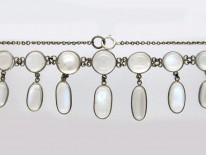 Silver & Moonstone Drops Necklace