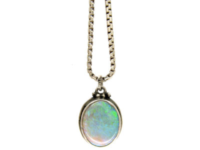 Silver & Opal Pendant by Bernard Instone