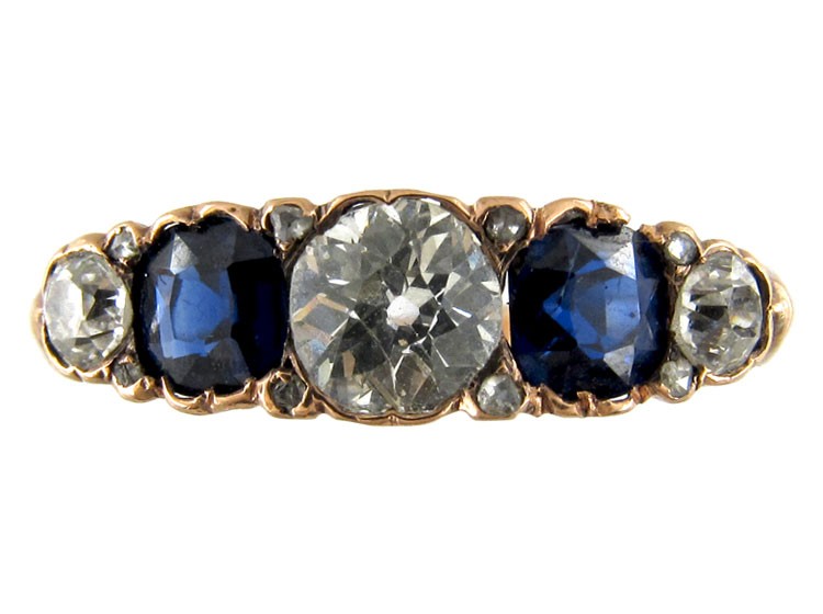 Five Stone Sapphire & Diamond Ring