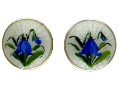 Silver & Enamel Gentian Earrings