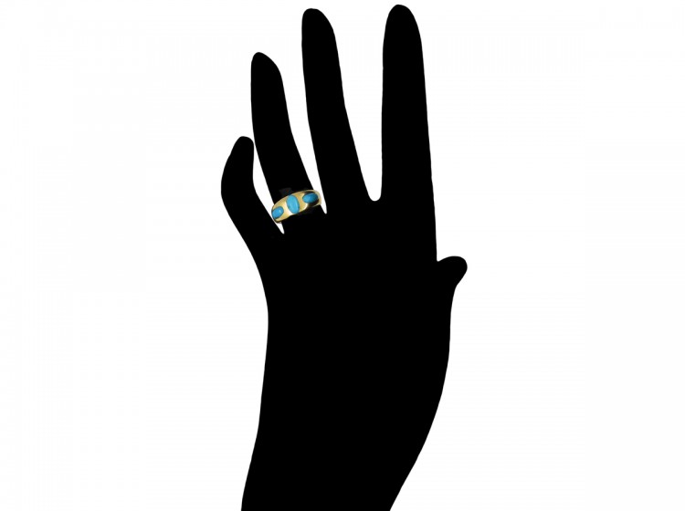 Three Stone Turquoise Victorian Ring
