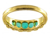 Victorian 18ct Gold, Five Stone Colombian Emerald Ring