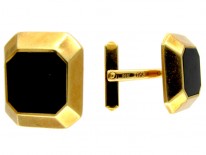 18ct Gold & Onyx Cufflinks