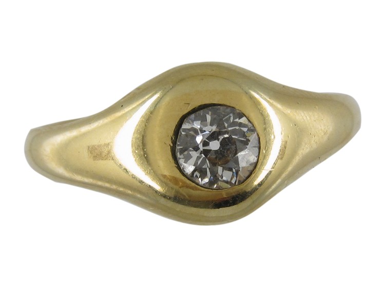 Edwardian Single Stone Diamond, Gold Set Ring