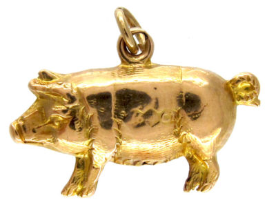 15ct Gold Pig Charm