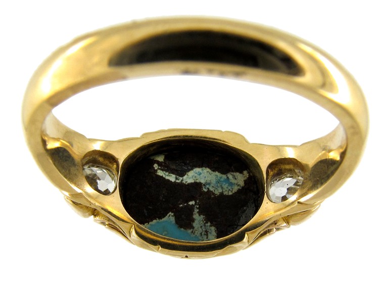 Turquoise, Diamond Arts & Crafts Ring