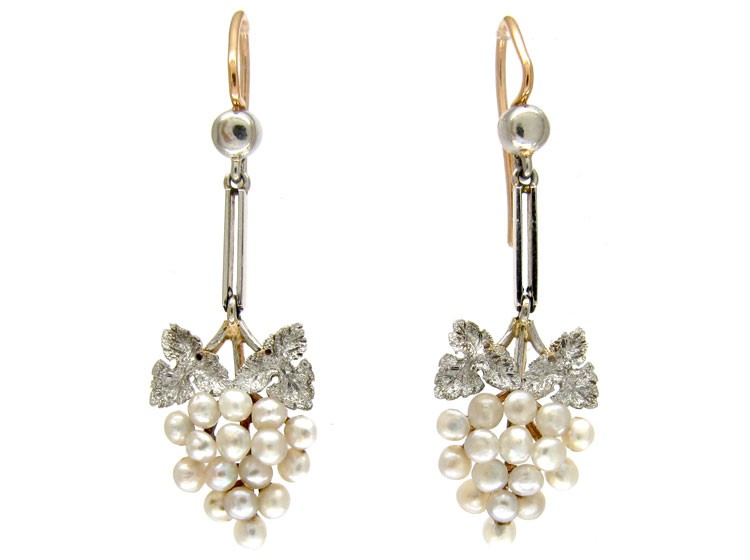 Natural Pearl Grape Earrings