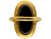 Large Cabochon Garnet & Diamond Victorian Ring