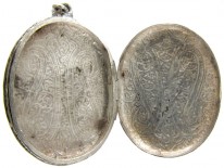 Large Victorian Silver Engraved Locket