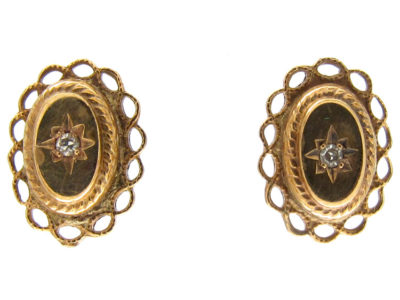 Victorian 15ct Gold Diamond Earrings