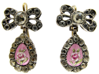 Georgian Paste & Enamel Earrings