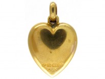 Gold Opal & Diamond Heart Pendant