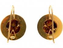 French 18ct Gold Round Earrings