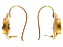 French 18ct Gold Round Earrings