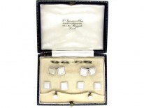 9ct White Gold & Mother of Pearl Cufflinks, Buttons & Studs Set