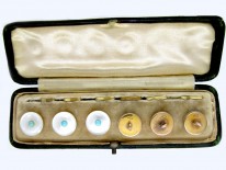 Turquoise & Mother of Pearl 9ct Gold Buttons