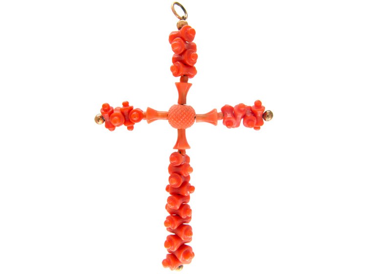Georgian Carved Coral Cross
