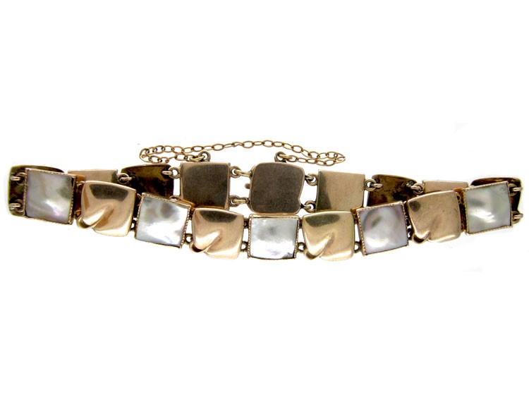Murrle Bennett 9ct Gold & Blister Pearl Bracelet