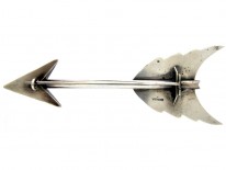 Large Silver Victorian Engraved Arrow Brooch