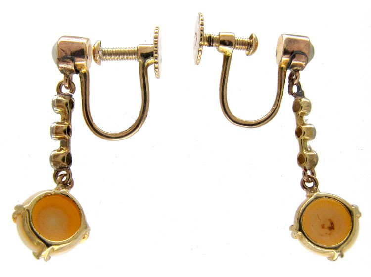 Edwardian Natural Pearl Drop Earrings