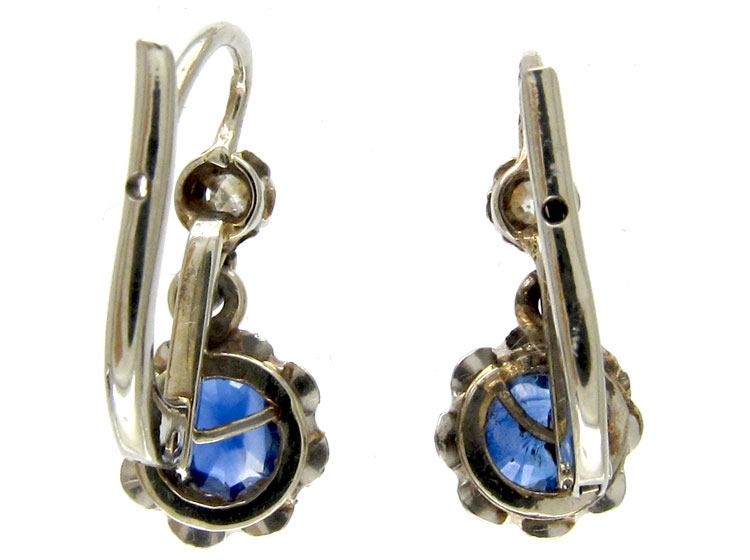 Sapphire & Diamond Edwardian Drop Small Earrings (O10) | The Antique ...