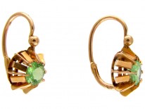 Green Garnet Gold Earrings