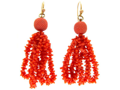 Georgian Carved Coral Earrings
