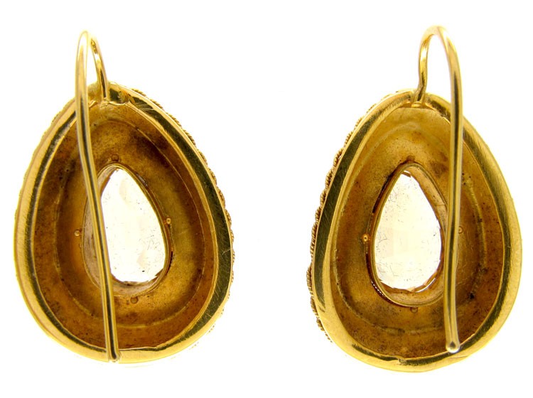 Citrine & Gold Etruscan Earrings