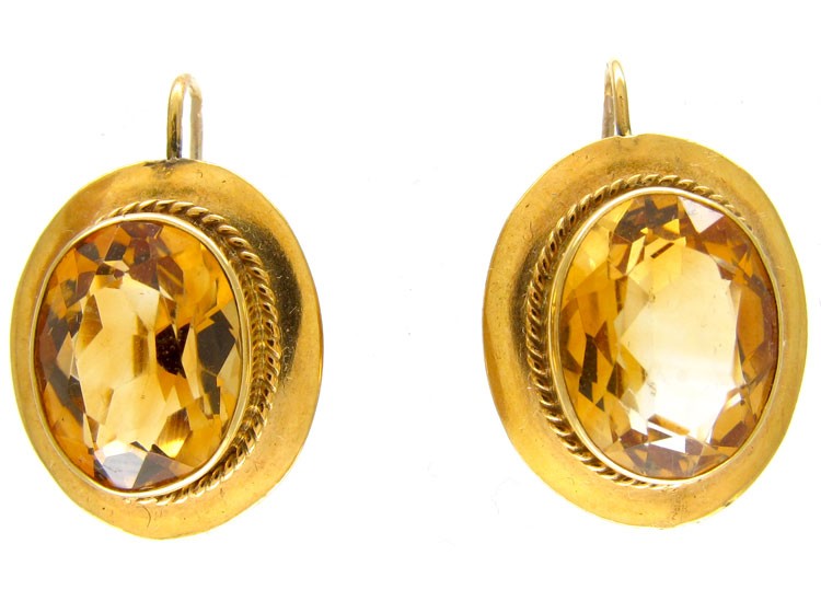 Victorian Citrine & Gold Earrings