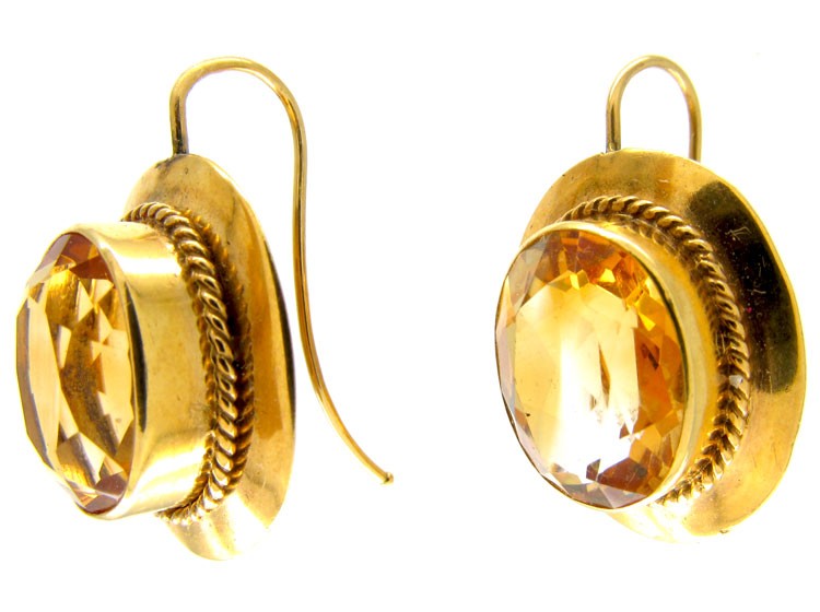 Victorian Citrine & Gold Earrings