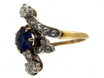 Sapphire & Diamond Edwardian Twist Ring