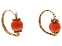 Georgian Coral Gold Earrings