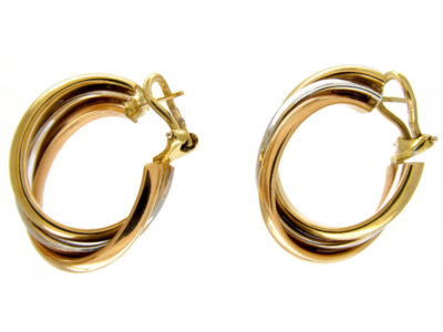 Two Colour Gold Hoop Earrings