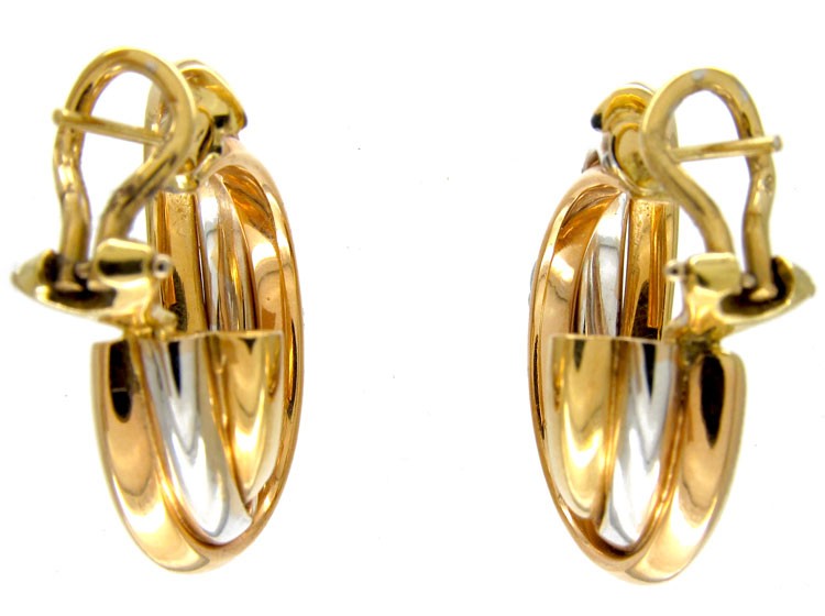 Two Colour Gold Hoop Earrings