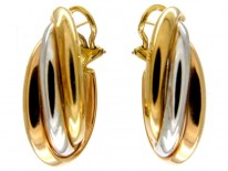 Two Colour Gold Hoop Earrings