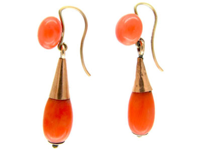 Neapolitan Coral Drop Earrings