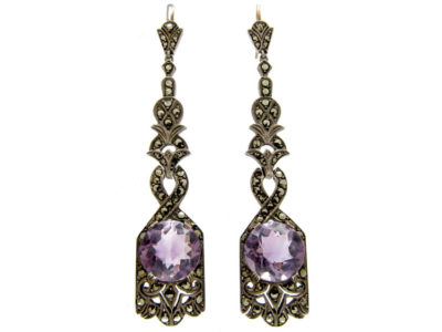 Amethyst Silver Drop Earrings