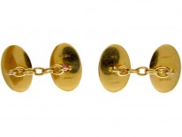 Ruby & Diamond 18ct Gold Oval Cufflinks