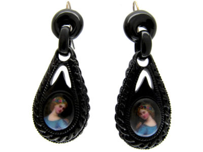 Whitby Jet Drop Earrings