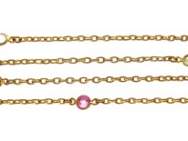 Victorian Pinchbeck & Coloured Paste Guard Chain