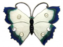 Silver Paste & Enamel Butterfly Brooch