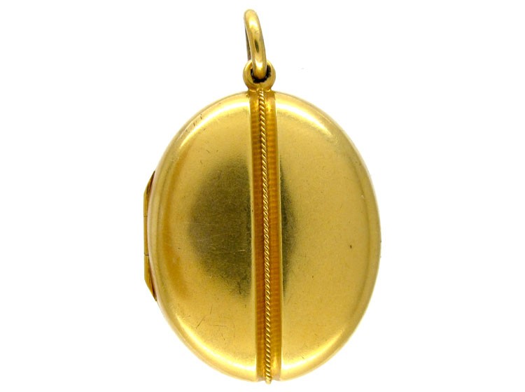 Gold Victorian Double Sided Coffee Bean Locket